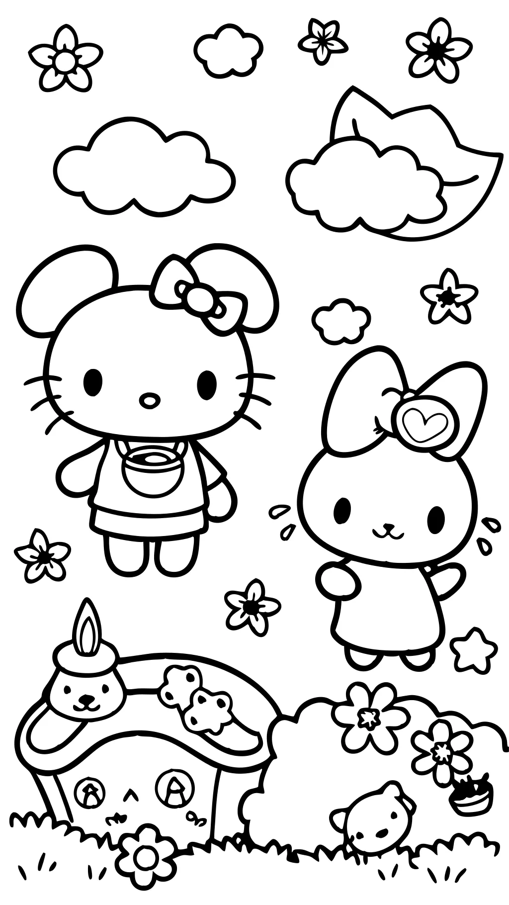 Cinnamoroll My Melody Coloring Pages fácil